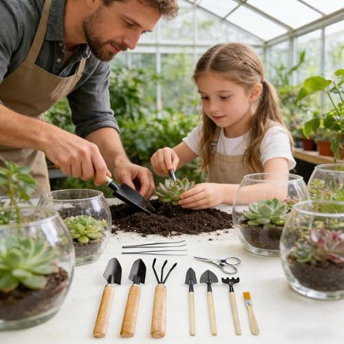 Juego de herramientas de jardinería – 10 piezas con mango antideslizante para excavación manual | Juego de herramientas de jardín ergonómicas | para balcones, terrazas, caminos, patios, jardines y - imagen 2