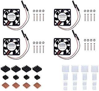 GeeekPi Raspberry Pi 4 Quiet Fan 30x30x7mm 3007 Fan DC 5V 3.3V Brushless CPU Cooling Fan with Raspberry Pi Heatsink for Raspberry Pi 4B/3B+/3B & Pi Zero/Zero W & Retroflag NESPI CASE Plus (4-Pack)