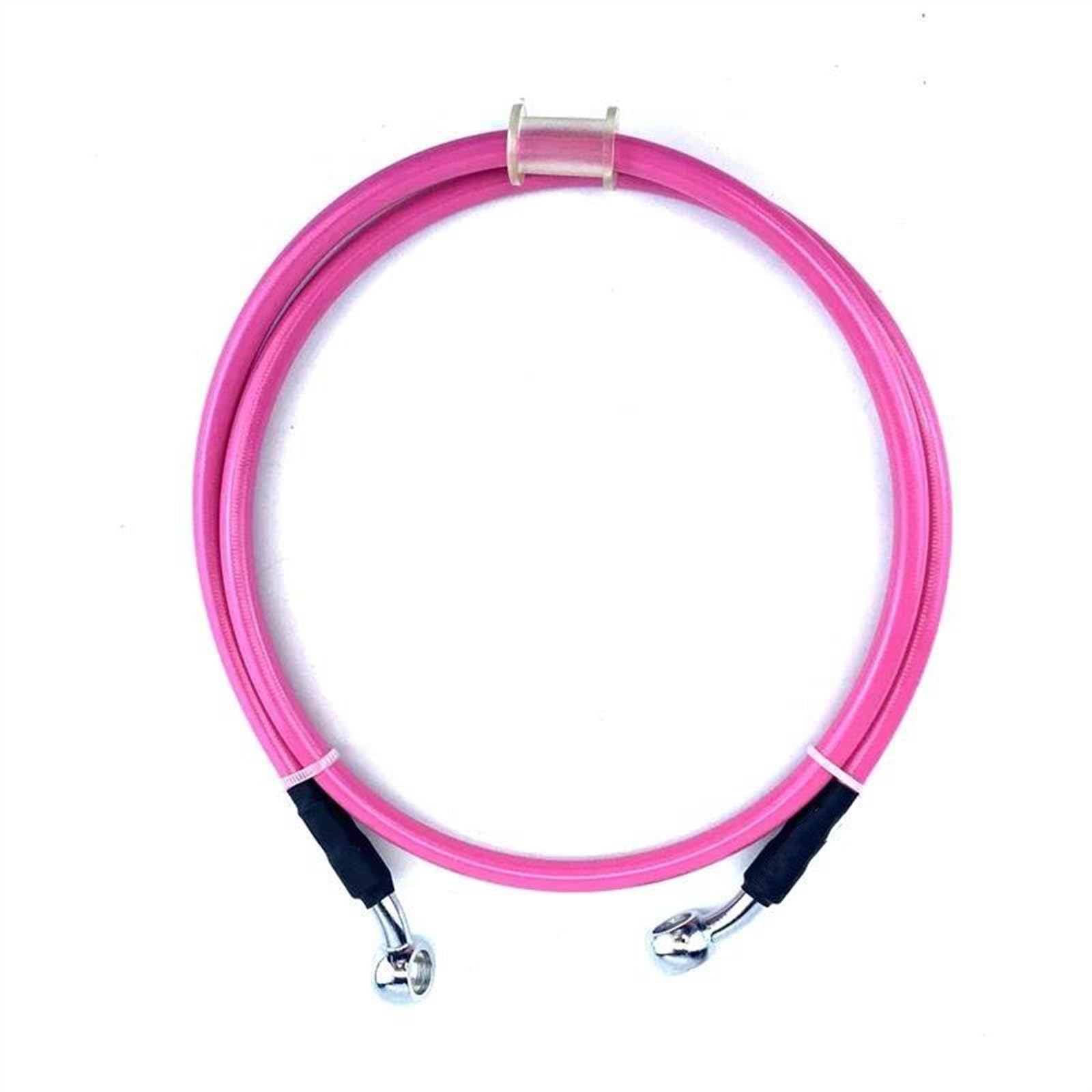 Ksxzw Pink Motorbike Part Universal 800Mm Motorcycle Hydraulic Brake Hose Line Cable 28 Degrees Dia 10Mm Pipe Braided Oil(Pink)