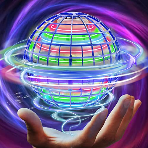 Flying Ball Nebula Orb Toy, Globe Flying Orb Ball Hover Ball 2.0, Boomerang Flying Ball Drone with RGB Light, Magic Floating Ball Soaring Mini Drone Gift for Boys Girls Kids Adults 2022 Pro (Blue)