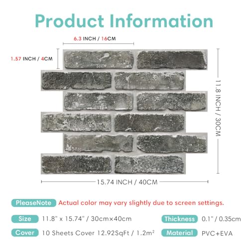 Paneles de pared de ladrillo 3D para cubrir grietas sin reformas pesadas 6