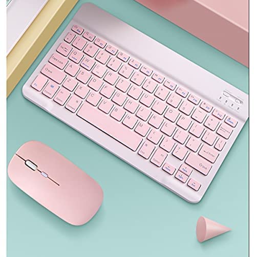 ワイヤレスbluetoothキーボードとマウスipad ipa 13/ios 13と上記対応10.2、ipadプロ12.9/11.0、ipadミニ5と他の - 10インチピンク