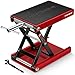 VIVOHOME 1100 LBS Motorcycle Lift Scissor Jack, Wide Deck Hoist Stand, Height Adjustable Center Stand with Crank, Steel Lift for Cruiser, Dirt Bike, ATV - Red