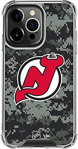 Skinit Clear Phone Case Compatible with iPhone 13 Pro - Officially Licensed NHL New Jersey Devils Camo Design