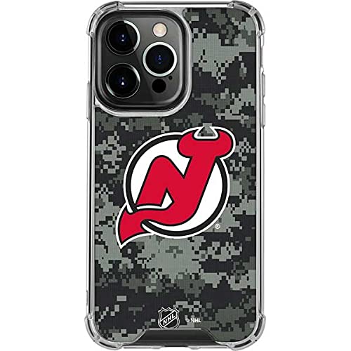 Skinit Clear Phone Case Compatible with iPhone 13 Pro - Officially Licensed NHL New Jersey Devils Camo Design