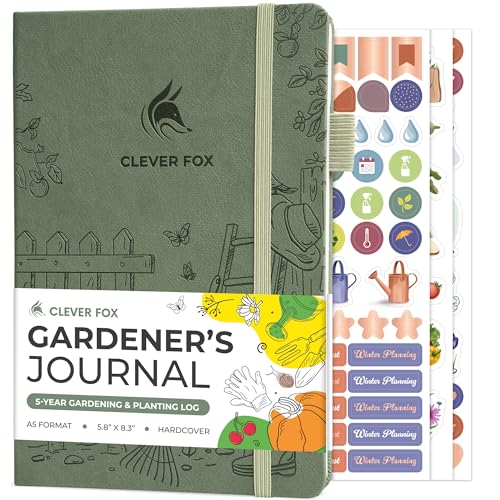 Clever Fox Gardener’s Journal – Guided Gardening Notebook to Plant Vegetables, Flowers & Herbs – 5-Year Garden Log Book for Beginners (Cypress)
