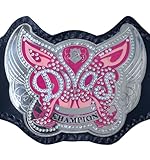 Women’s Championship Wrestling Belt Replica – Adult Size Leather Strap – Gold Plated Plates – Collectible Fan Display Belt for Wrestling Fans & Cosplay