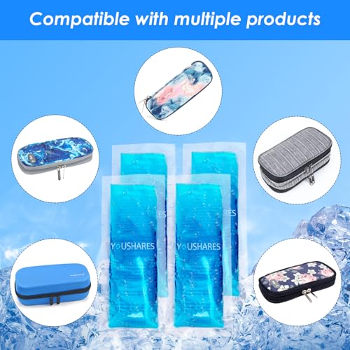 Image of YOUSHARES Ice Packs for Insulin Cooler Travel Case - Reusable Ice Pack for Diabetic Travel Case, Mini Gel Ice Packs Suitable for Most Insulated Medication Travel Bag（4 TSA Approved Ice Packs ）, Small