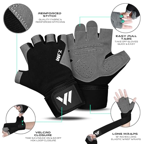 WESTWOOD FOX Guantes de Gimnasio para Entrenamiento de Fitness, Antideslizantes, con absorción de Golpes, Guantes de Levantamiento de Pesas, Agarre Acolchado - Imagen 3