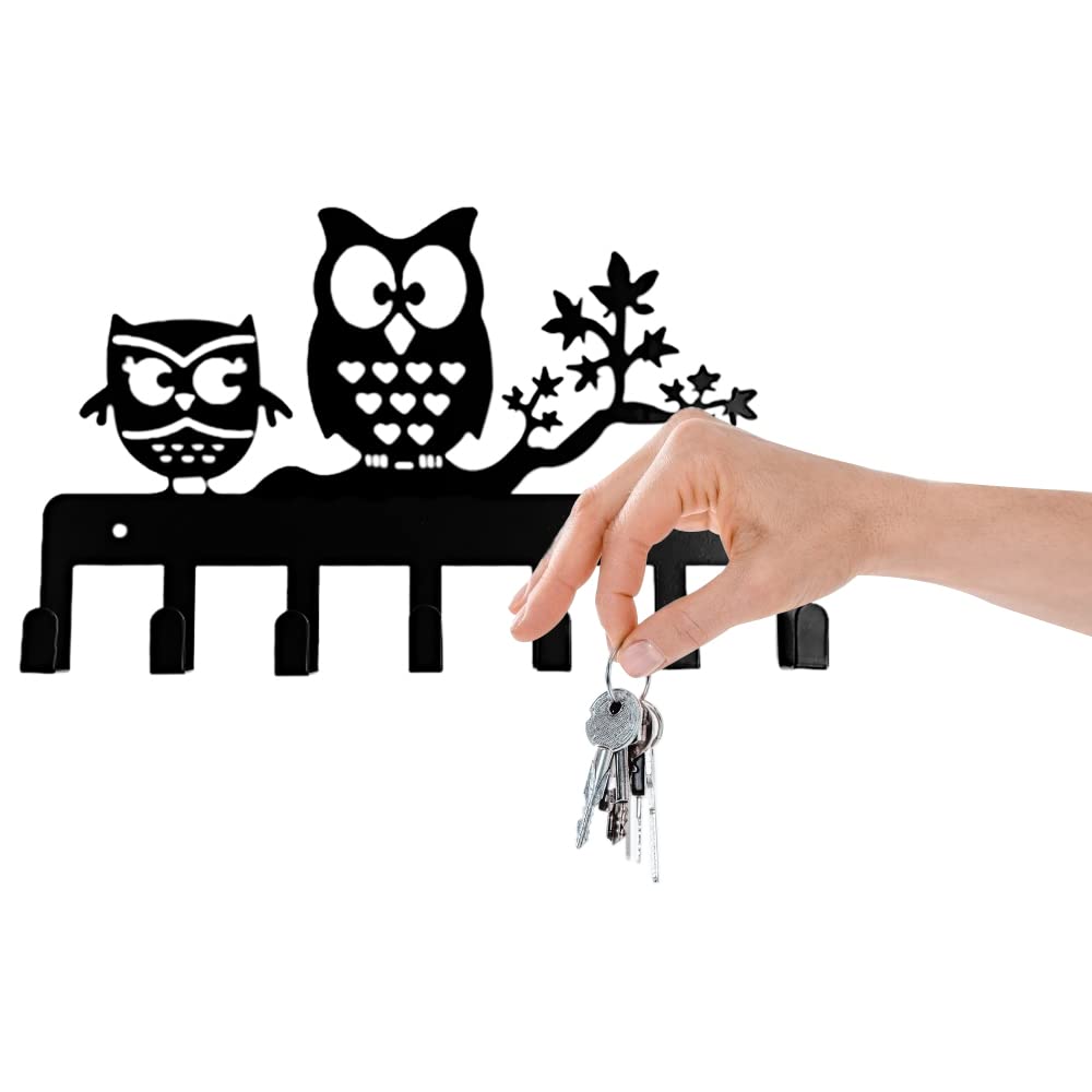 Portachiavi da parete nero con 7 ganci, decorativo per corridoio, ingresso, soggiorno, cucina | Leroy Merlin