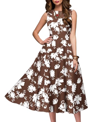 Image of Simple Flavor Women's Vintage Dress Sleeveless O-Neck Party Cocktail Dress
