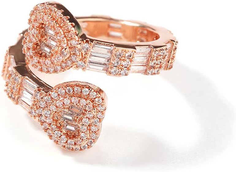 Heart Rings for Women Bling Iced Out Rings Cubic Zirconia Ring Men Women Engagement Wedding Promise Ring for Her Hip Hop Jewelry Size