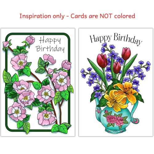 Image of Art Eclect Coloring Birthday Cards for Adults - With Envelopes