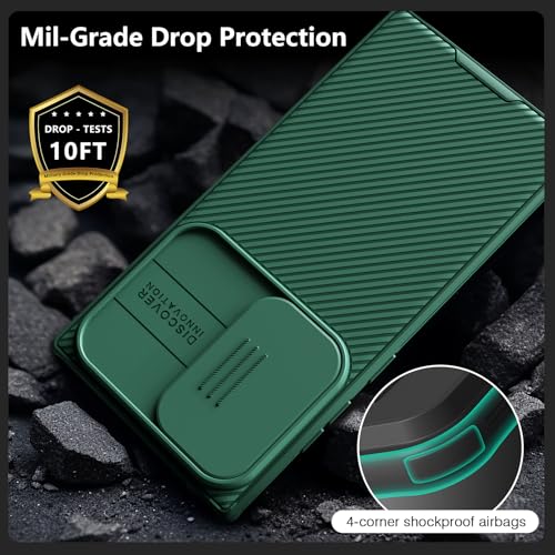 Image of Nillkin for Samsung Galaxy S24 Ultra Case, Slide Camera Cover [Compatible with MagSafe] Military Grade Protection Shockproof Phone Case for Samsung Galaxy S24 Ultra 5G 6.8'' Green