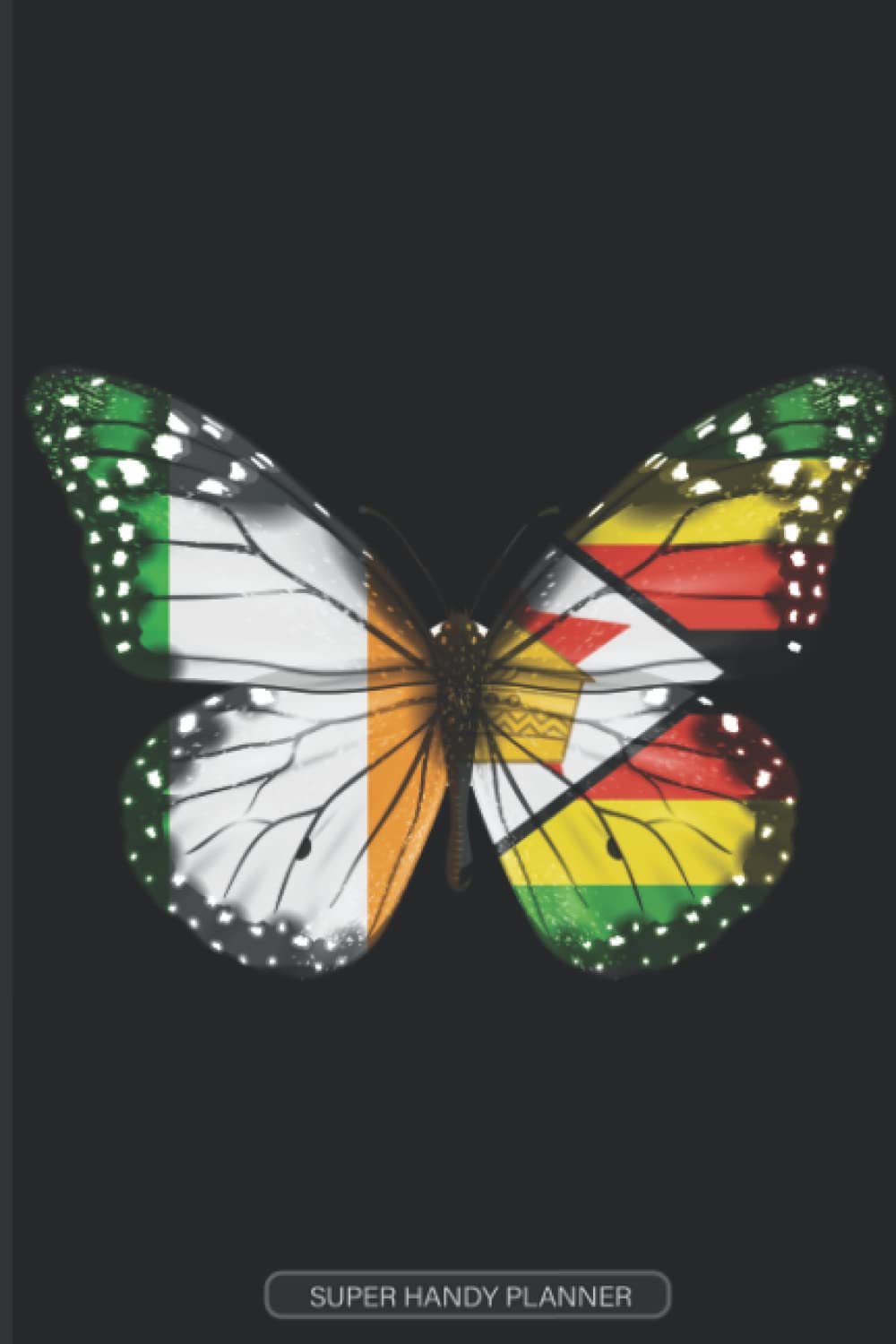 Planner: Irish Zimbabwean Flag Combined Butterfly Flags Of Ireland Zimbabwe