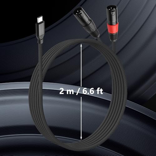 Cable tipo C a 2 XLR macho para reproducir música del móvil en amplificador 7