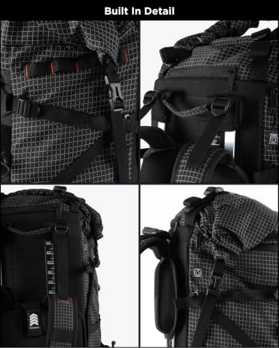 Image of CarryPro NOMAD 65L+ Travel Backpack Large Capacity Hiking & Travel Rucksack Durable Water Resistant Multi Compartment Trekking Bag with Padded Shoulder & Back Support