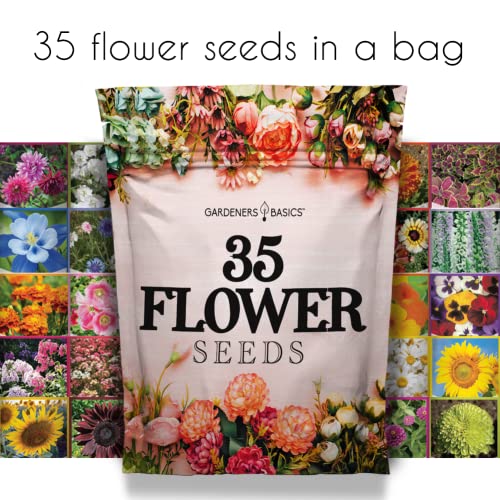 Gardeners Basics, Flower Seeds Packets for Planting 35 Individual Varieties Perennial, Annual, Wildflower Seeds for Planting Outdoors for Bees and Butterflies - Semillas de Flores Hermosas - Image 6