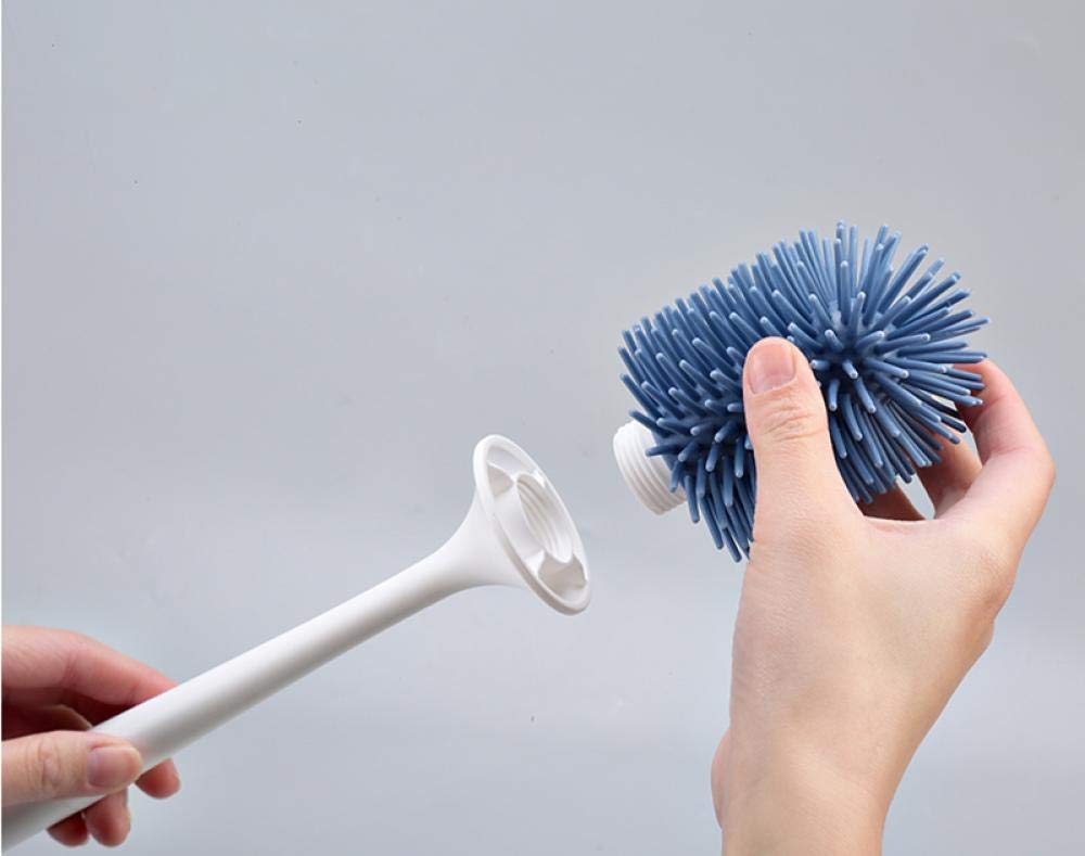 Kit de Cepillo Limpiador Tet, Cepillo y Soporte de Limpieza de Silicona de Secado rápido, para baño Tet, Floo (B_Azul)