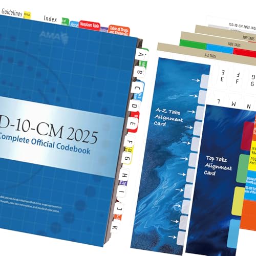 Onglets d'index pour ICD-10-CM 2025 avec repères adhésifs durables
