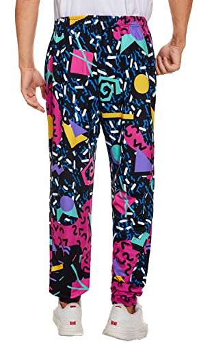 Men's Sweatpants 80S 90S Retro Workout Pants For Men Women Vintage Outfit Track Pants Sports For Sports Jogging Running (As1, Alpha, L, Regular, Regular, Black 80S, Large) #TOP1