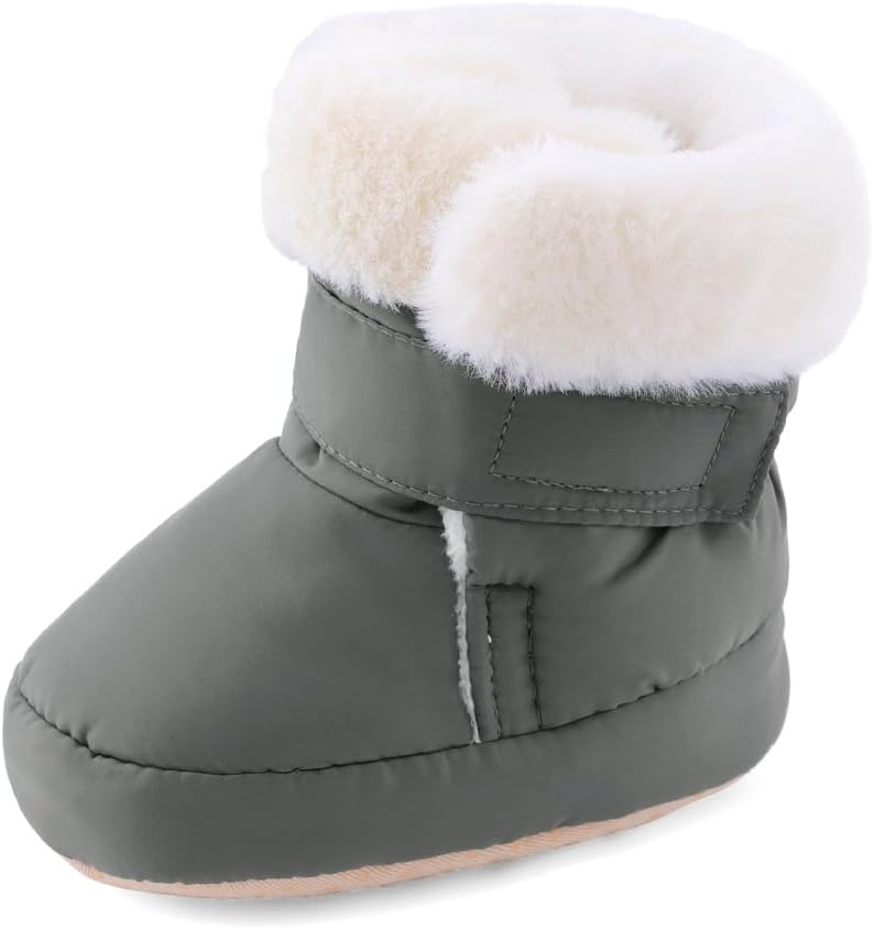 KAKU NANU Baby Booties Newborn Infant Furry Cozy Soft Slippers Socks for Boy Girl, Winter Non-Slip Crib Shoes with Warm Lining KAKU NANU Baby Booties Newborn Infant Furry Cozy Soft Slippers Socks for Boy Girl, Winter Non-Slip Crib Shoes with Warm Lining