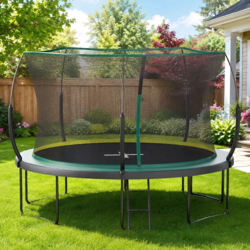 Recreational Trampolines with Enclosure Net, Outdoor Bungee Rebounder, 10 FT