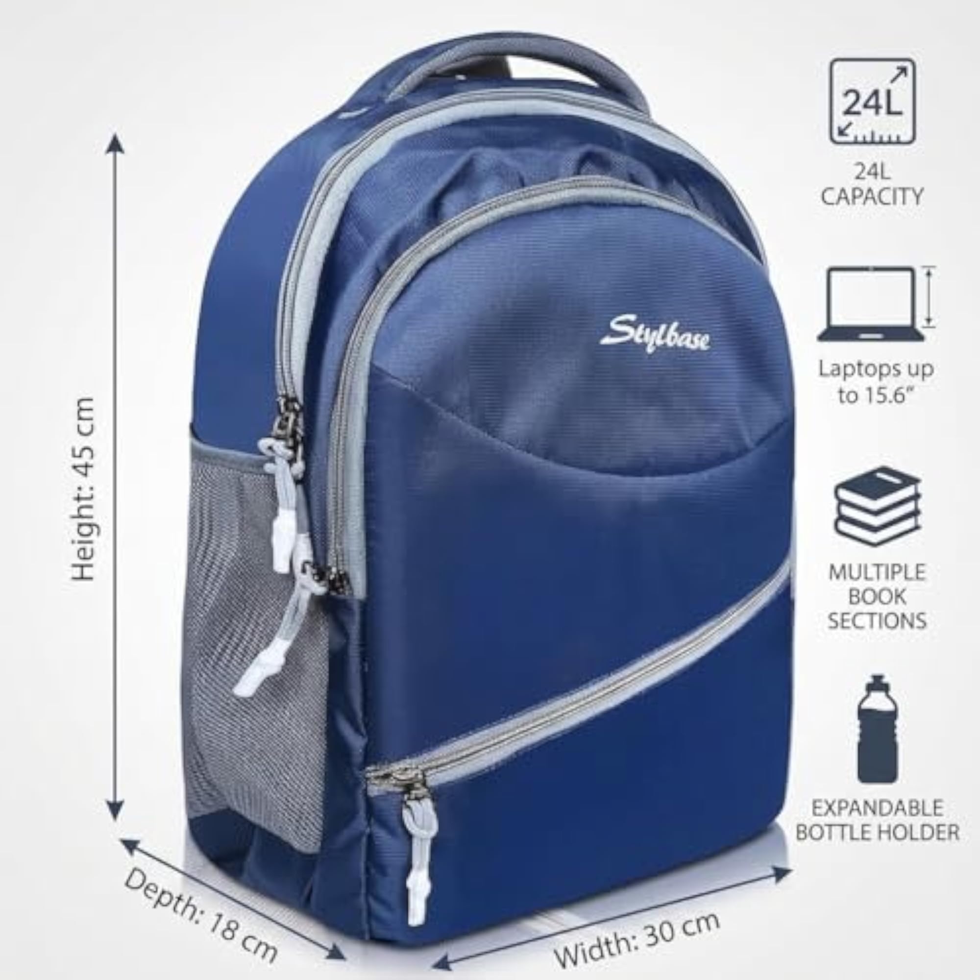 Unisex 24L Spacious Laptop Backpack for College and Office