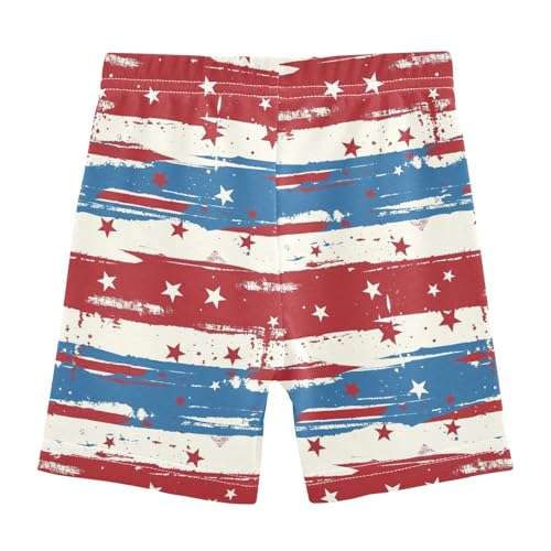 American Flag Stripes Girls Shorts Elastic Waist Sports Shorts Girls Leggings Pants for 4-10 Years2