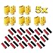 Produktbild 5 Paar 10 Stück Original XT60 Goldstecker Stecker Buchse Männlich Weiblich Rundstecker Male Female 2Pin Verpolsicher Steckverbinder Netzstecker mit Schrumpfschlauch für Lipo Akku Modellbau®