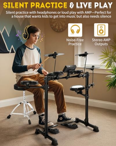 image for Ktaxon Electric Drum Set, Electronic Drum Set with Type-C Charging, US