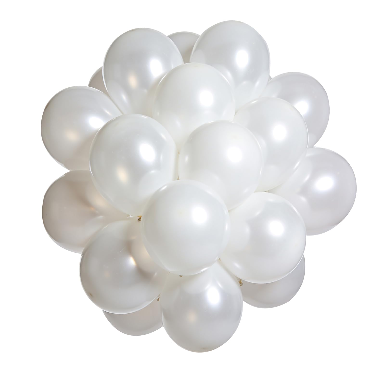 Photo 1 of 12 Inch Pearl White Balloons, 50 Pcs Thick Pearlescent Latex Balloons, Matte Pearl White Helium Quality Balloons for Birthday Wedding Baby Shower Bridal Shower Party Decorations