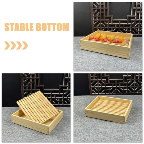 Plato rectangular de madera para sushi 20x15 cm miniatura 7