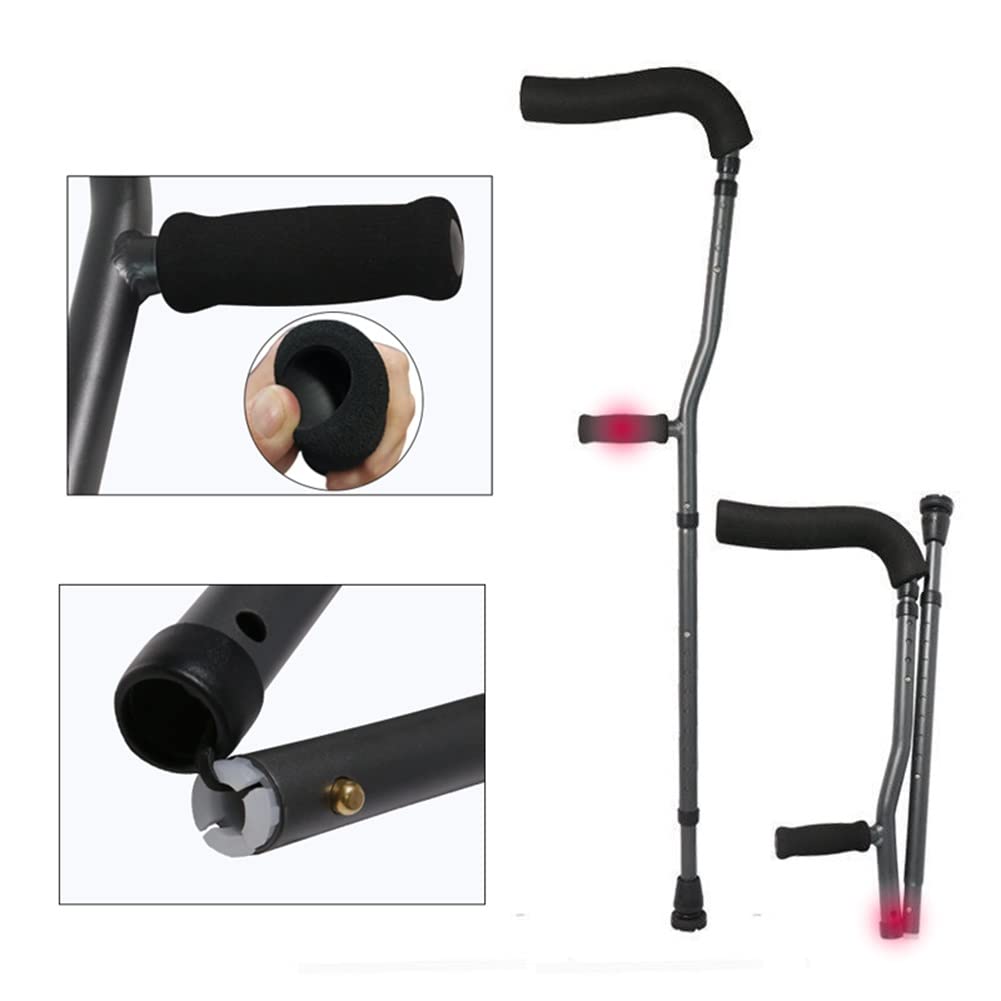 Muletas Ergonómicas en Forma de F para Axilas, Aluminio, Plegables para Caminar para Adultos y Jóvenes, 1 Par