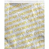 Grease-Proof Food Wrapper 25 PACK Hamburger, Cheeseburger and Sturdy Bags. Heat Proof, Restaurant Grade, Allergen Friendly BBQ Foil Paper Supply for Themed Party Event