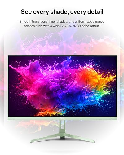 Image of Pixio PX249 Wave Mint Green 24 inch 240Hz Refresh Rate FHD 1080p Resolution Fast IPS Panel 1ms GTG Response Time Built-in Speakers Gaming Monitor with Adaptive Sync