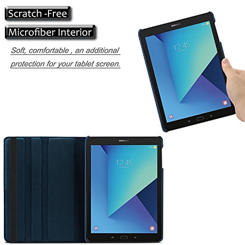 Image of for Galaxy Tab S3 9.7 inch case MOCA 360 Degree Rotating Stand PU Leather Flip Cover Case for Samsung Galaxy Tablet Tab S3 9.7 inch SM - T820 T825 Flip Cover case (Deep Blue)