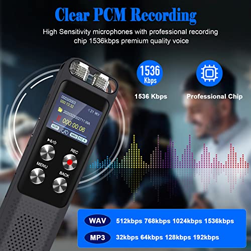 image for intendvision 72GB Digital Voice Recorder - Digital Recorder with Playb