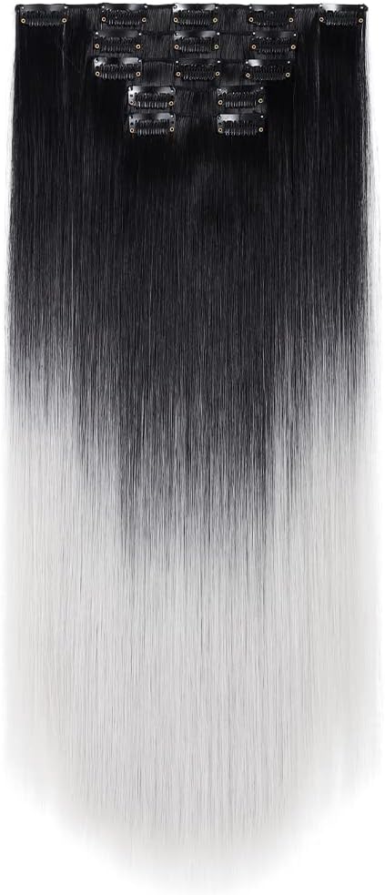Black and white hair extensions Clearance