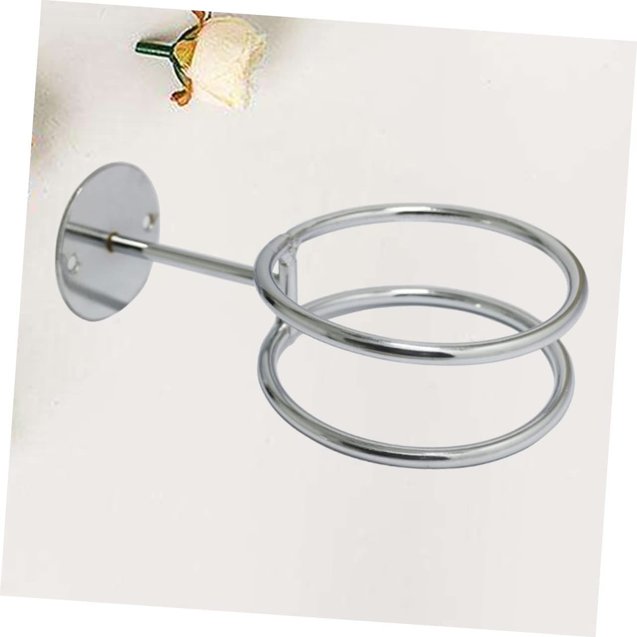 FOMIYES Sturdy Stainless Steel Hair Dryer Holder Wall-Mounted Storage Rack for Bathroom