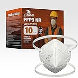 FFP3 Maske ohne Ventil – 10 Stück | Atemschutzmaske FFP3 NR mit Kopfband | FFP3 Masken Einzeln Verpackt | FFP3 4-Lagige Staub- und Partikelschutzmaske | BFE ≥99% CE EN 149:2001+A1:2009