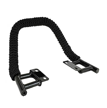 Gate 7 Metallic Black Backrest for Hero Splendor Models with Grip Rope