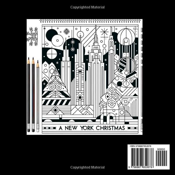 A New York Christmas, Retro Festive Coloring Book for Adults: Mid Century Modern Designs for Stress Relief and Holiday Relaxation image 3