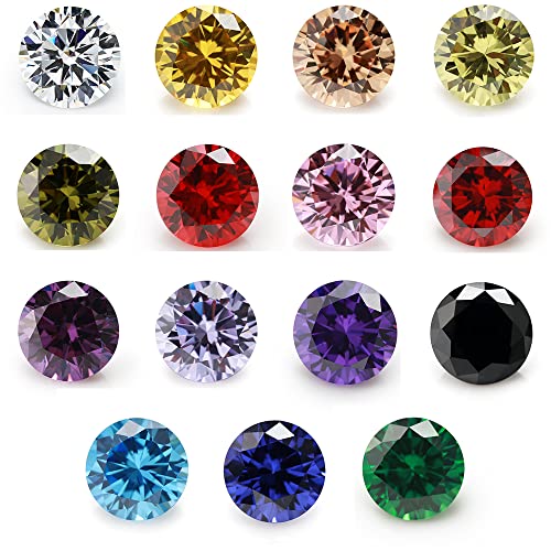 JIANGYUANGEMS 30pcs 4mm Round Cut 5A Cubic Zirconia Stone Mix 15 Colors Loose CZ Synthetic Gemstone for Jewelry Making 2pcs per color by JIANGYUANGEMS - Used condition - US$13.67