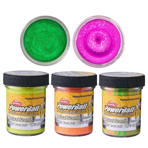 A&M Angelsport Powerbait Troutbait Paket 2-5 Gläser Gemischt Forellenteig