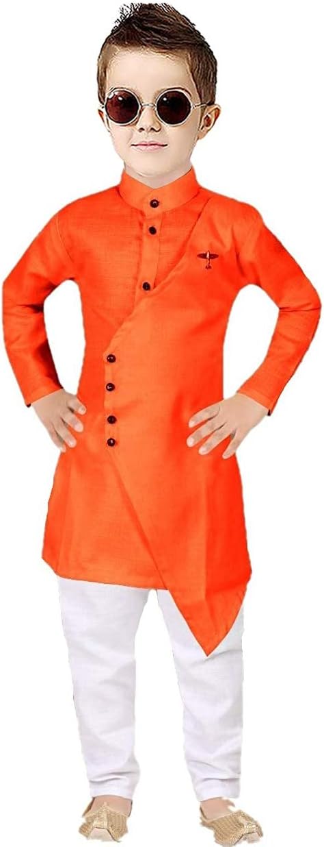 OS JEANSBoy's Fancy Kurta Pyjama Set with Classis Cross Pattern Look