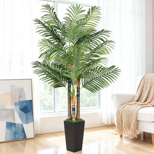 Artificial Olive Trees 6ft, Faux Faux Olive Tree Indoor with Realistic Tall Fake Plant Tree Trunk and Fruits,Olive Branches Silk Plants for Home Room Office Decor and Housewarming Gift.