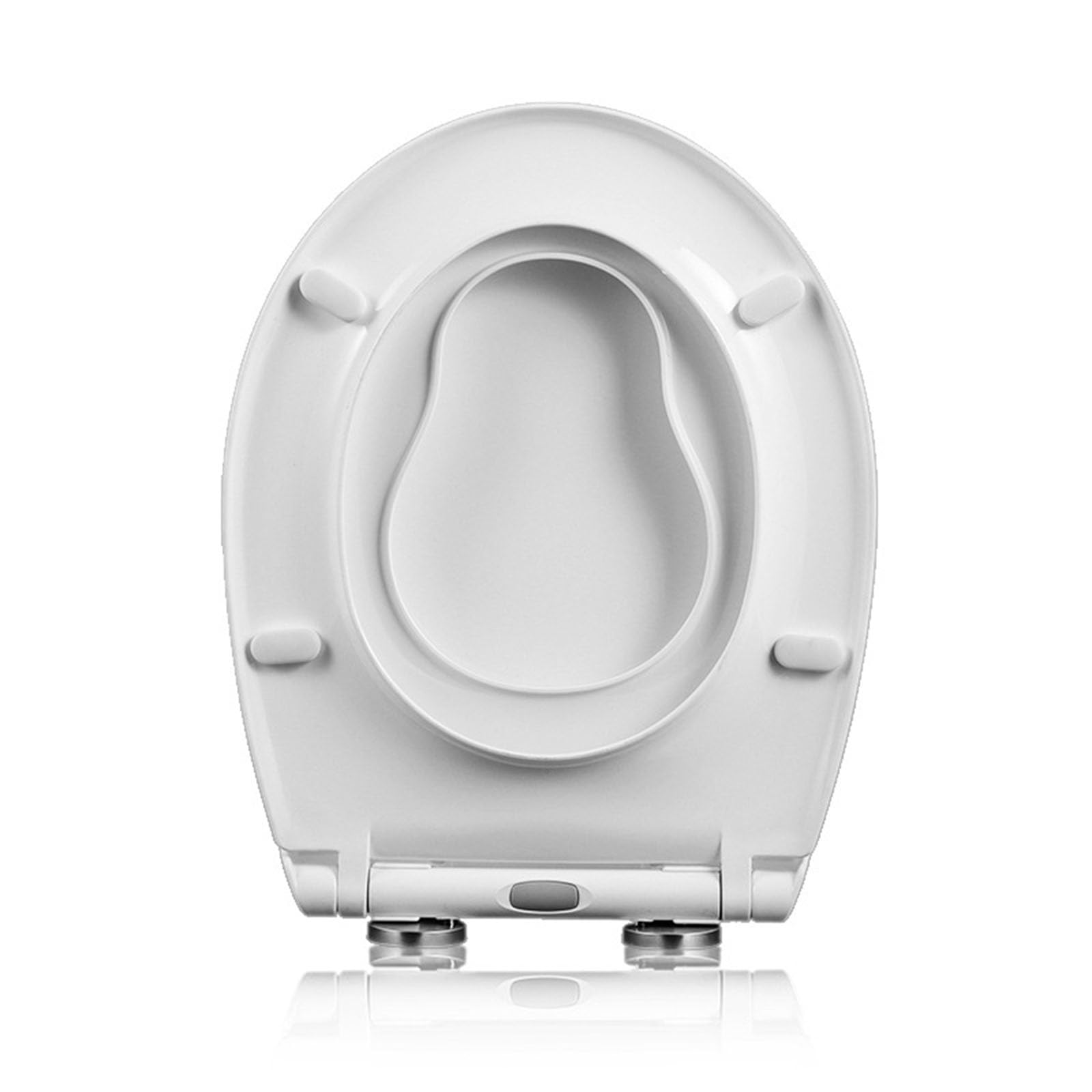 Sedile del WC Sedile WC allungato con sedile WC for bambini integrato, sedile WC for vasino for bambini piccoli, bambini e adulti Sedili WC in plastica bianca allungato a chiusura lenta 18,5", ovale