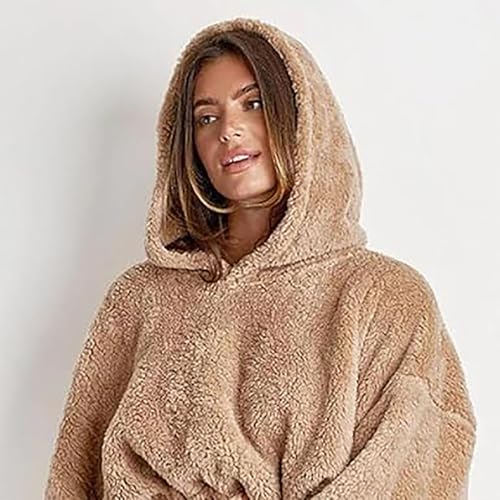 Qozys Fluffy Hoodie with Pockets,Unisex Winter Warm Fashion Pullover Hoodies, Cozy Fluffy Hoodie,Winter Hoodie3