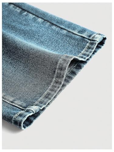 GORGLITTER Girl's Baggy Jeans Elastic High Waisted Denim Pants with Pockets4